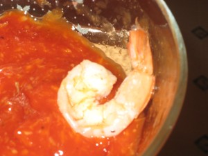 shrimp with cocktail sauce